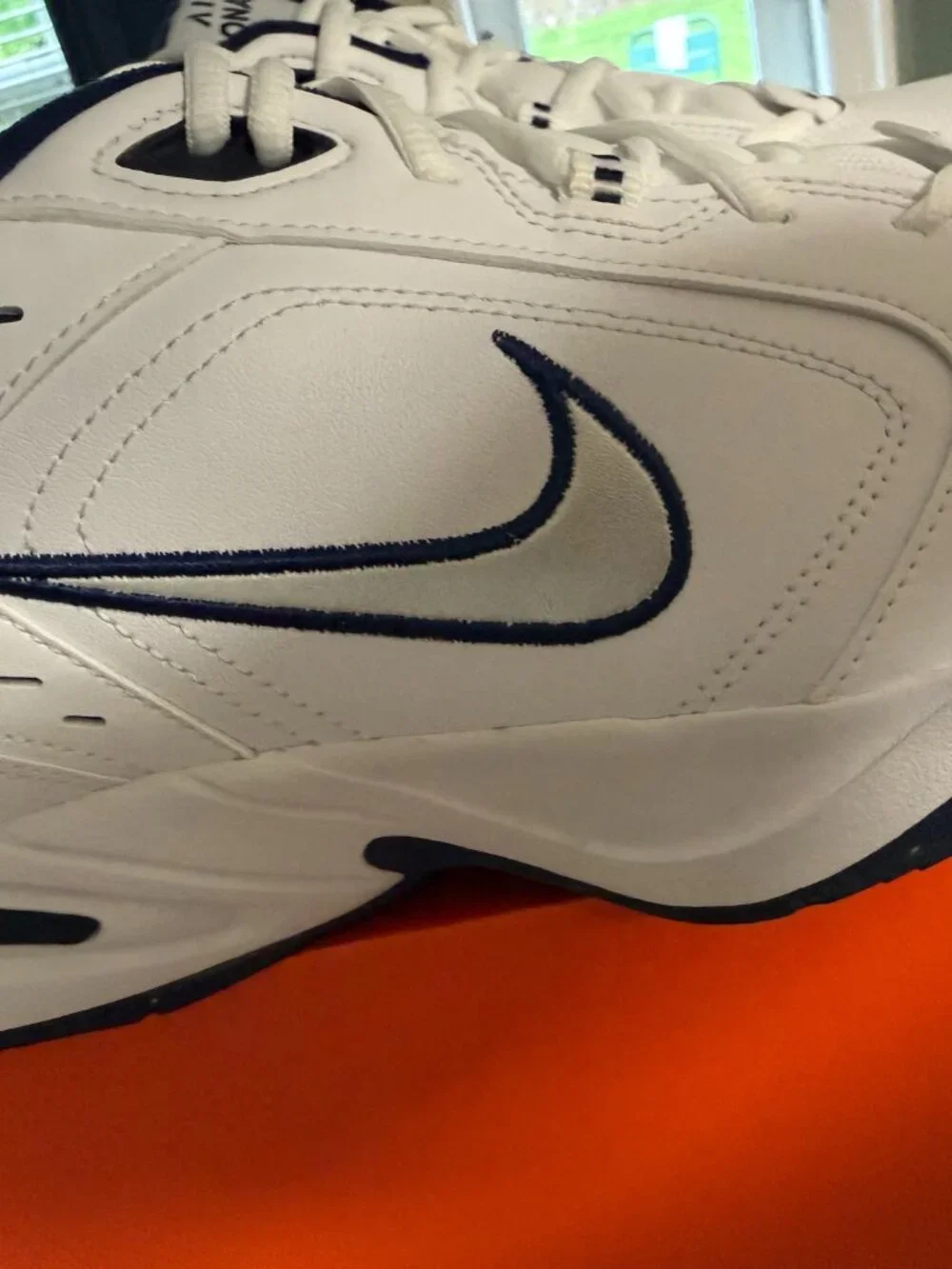 Nike Air Monarch IV White Navy Men’s Size 14 Training Sneakers
